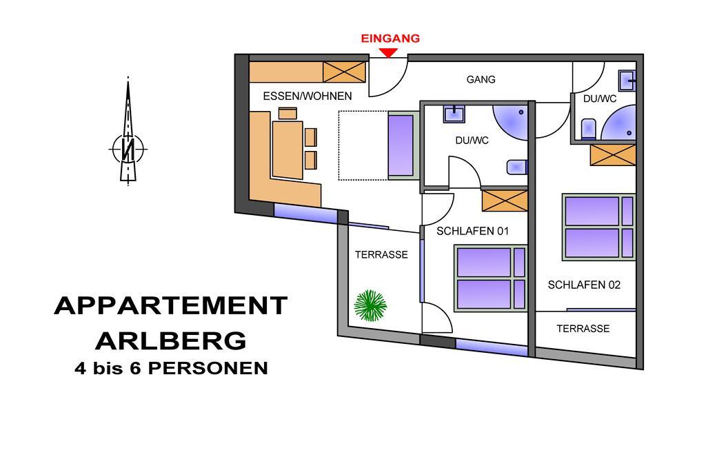 Apart Bellevue Pettneu am Arlberg Habitación foto